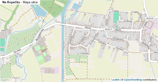 Na Kopečku - mapa ulice
