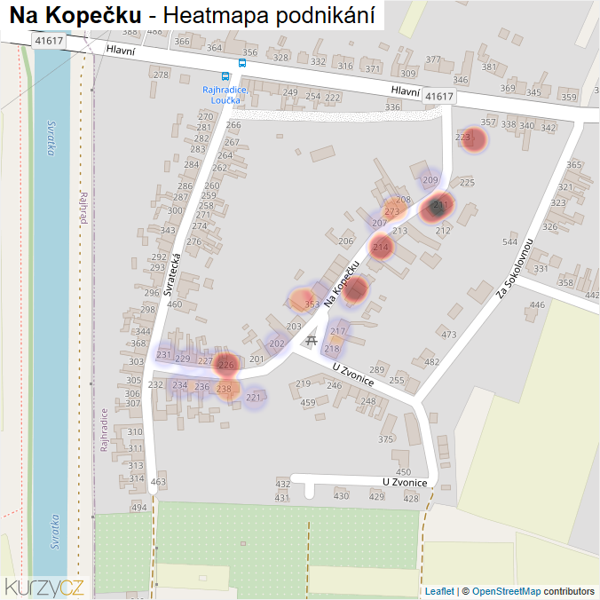 Mapa Na Kopečku - Firmy v ulici.