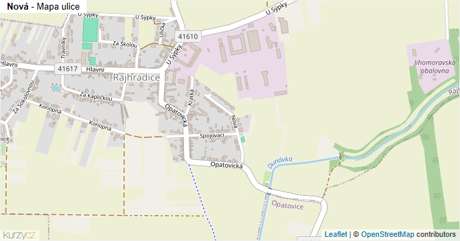 Nová - mapa ulice