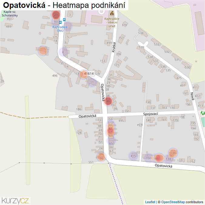 Mapa Opatovická - Firmy v ulici.