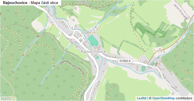 Rajnochovice - mapa části obce