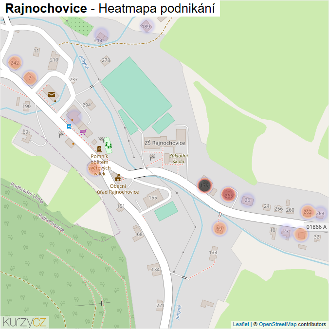 Mapa Rajnochovice - Firmy v části obce.