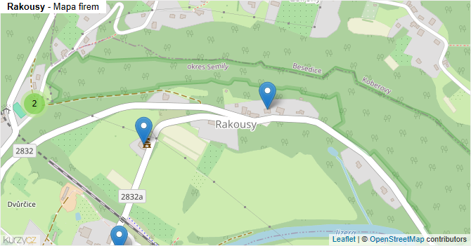 Rakousy - mapa firem