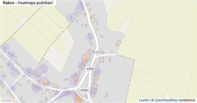 Rakov - mapa podnikání