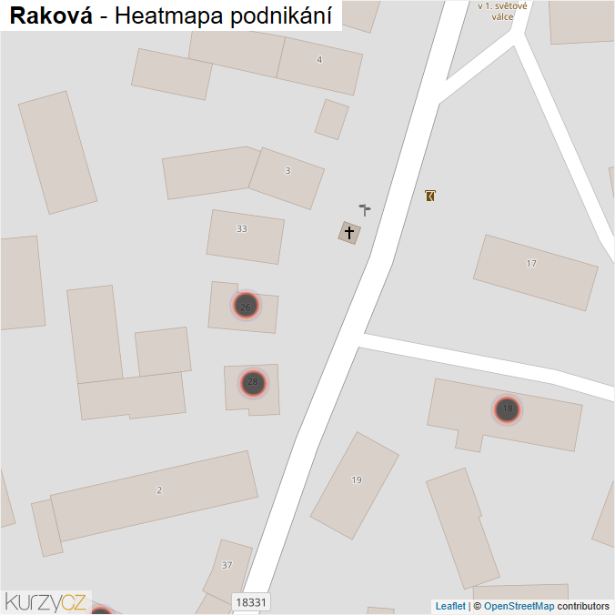 Mapa Raková - Firmy v obci.