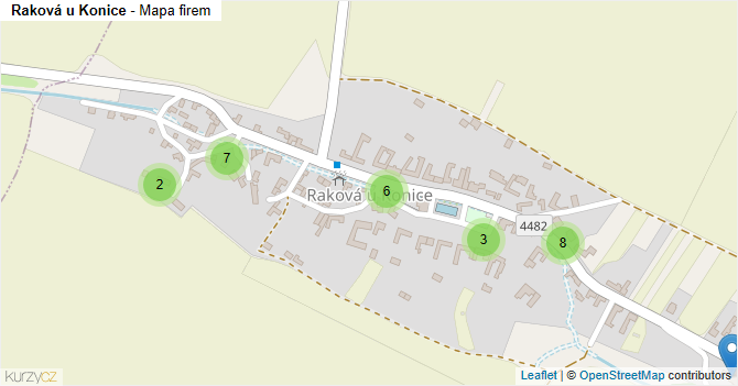 Raková u Konice - mapa firem