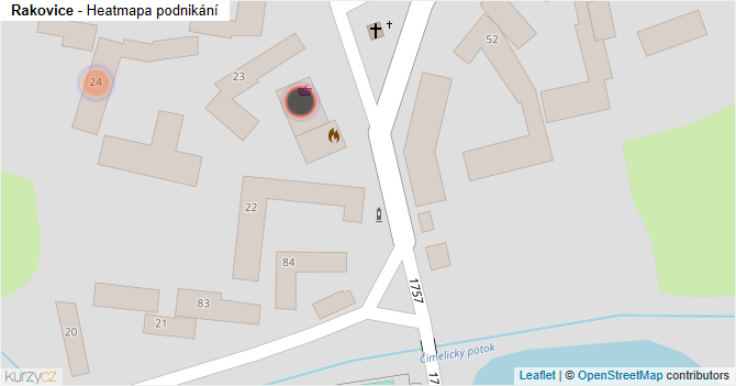 Rakovice - mapa podnikání