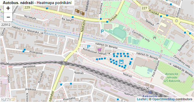 Autobus. nádraží - mapa podnikání