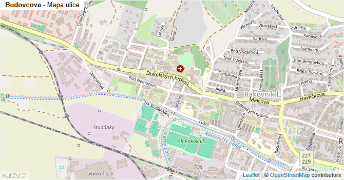 Budovcova - mapa ulice