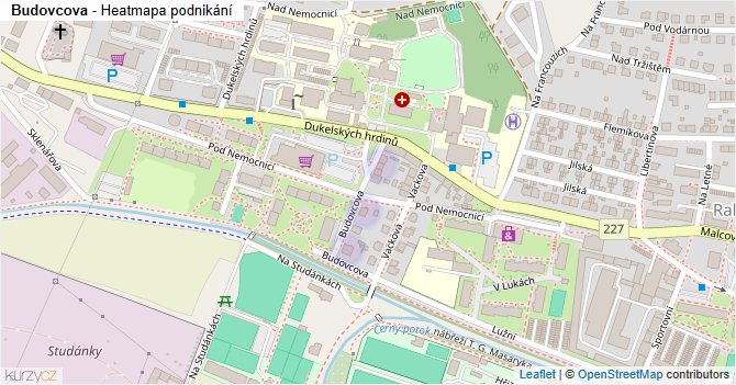 Budovcova - mapa podnikání