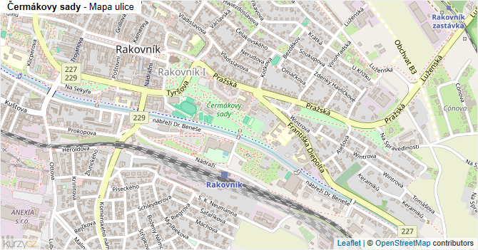 Čermákovy sady - mapa ulice