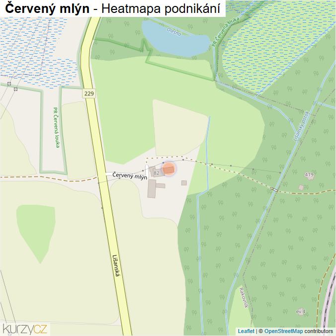 Mapa Červený mlýn - Firmy v ulici.
