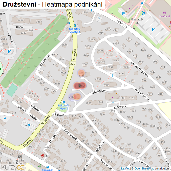 Mapa Družstevní - Firmy v ulici.