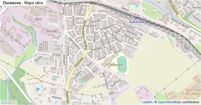 Durasova - mapa ulice