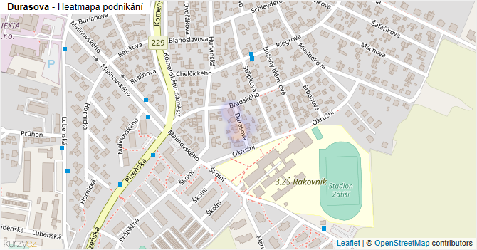 Durasova - mapa podnikání