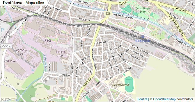 Dvořákova - mapa ulice