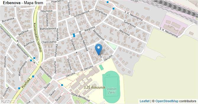 Erbenova - mapa firem