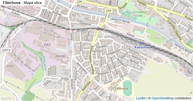 Fibichova - mapa ulice