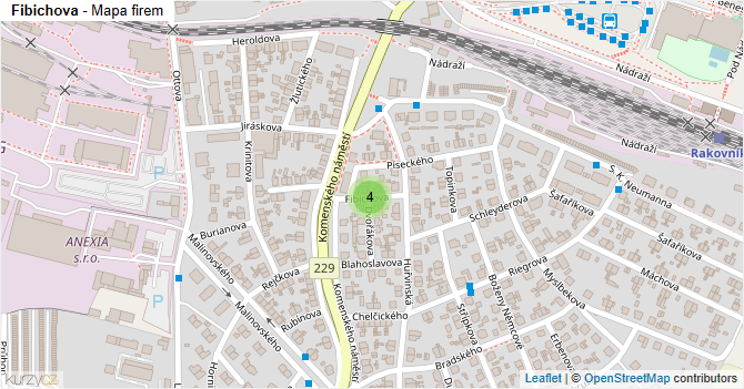 Fibichova - mapa firem