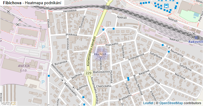 Fibichova - mapa podnikání