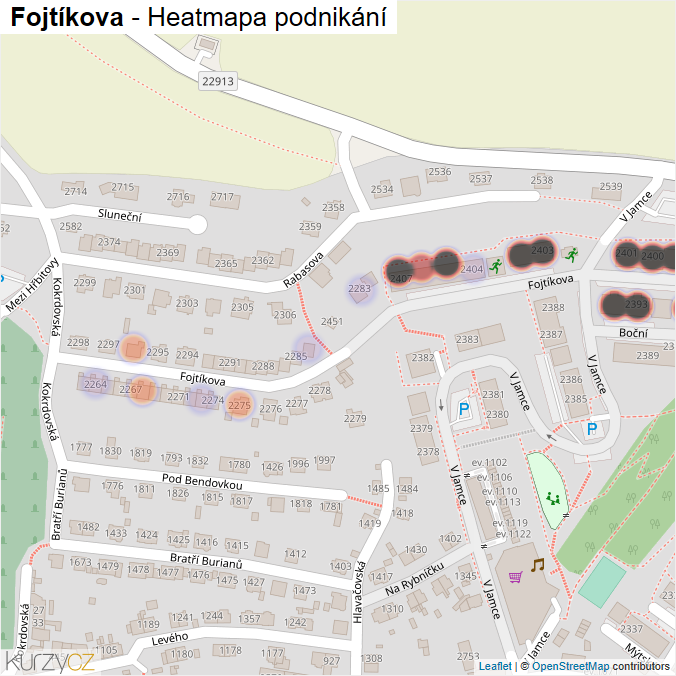 Mapa Fojtíkova - Firmy v ulici.
