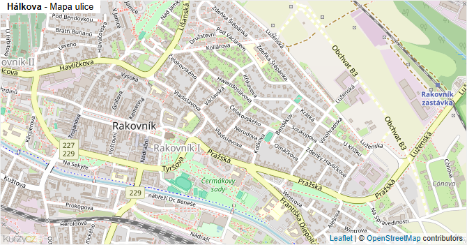 Hálkova - mapa ulice