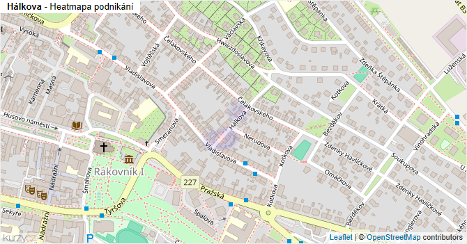 Hálkova - mapa podnikání