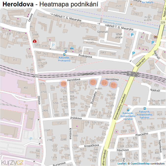 Mapa Heroldova - Firmy v ulici.