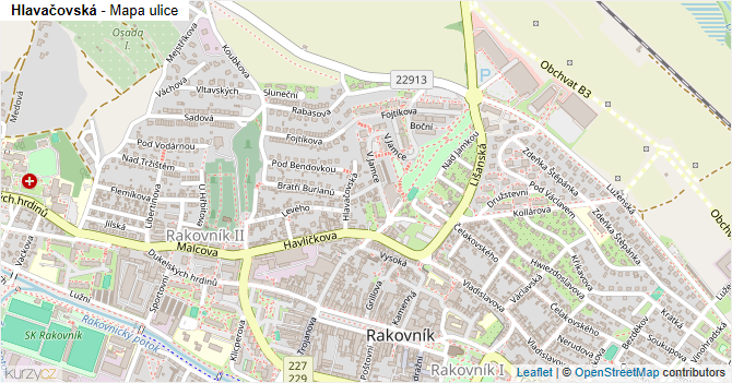 Hlavačovská - mapa ulice