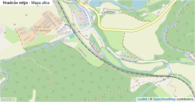 Hradcův mlýn - mapa ulice