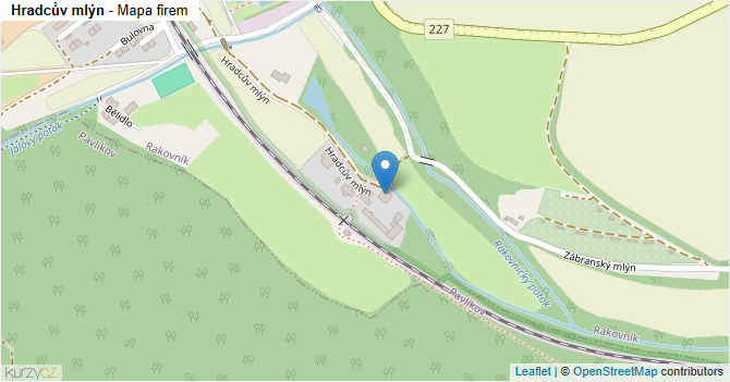 Hradcův mlýn - mapa firem
