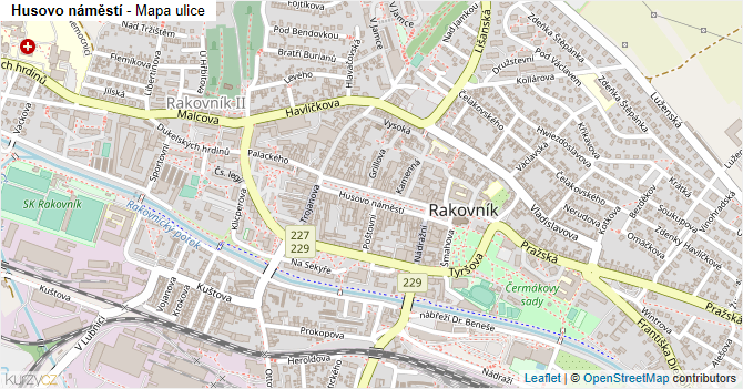Husovo náměstí - mapa ulice