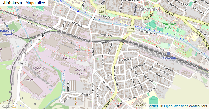 Jiráskova - mapa ulice