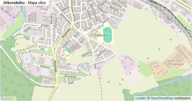Jirkovského - mapa ulice