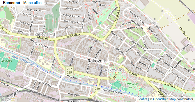 Kamenná - mapa ulice
