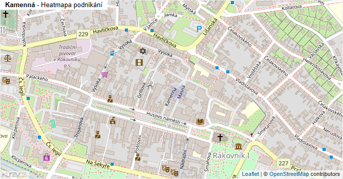 Kamenná - mapa podnikání