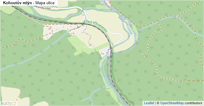 Kohoutův mlýn - mapa ulice