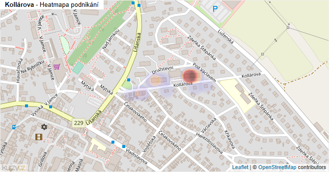 Kollárova - mapa podnikání