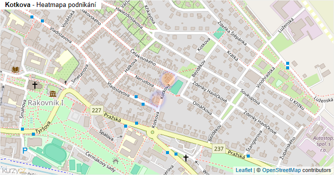 Kotkova - mapa podnikání
