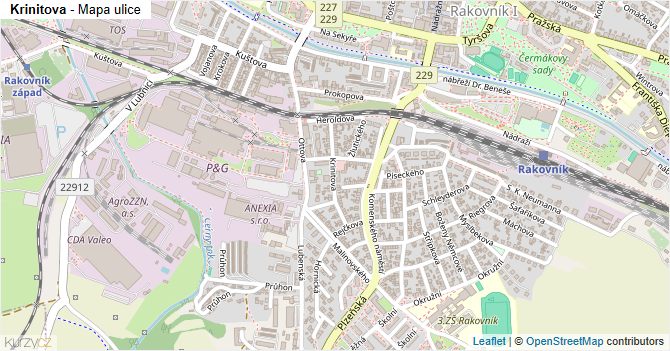 Krinitova - mapa ulice