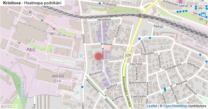 Krinitova - mapa podnikání