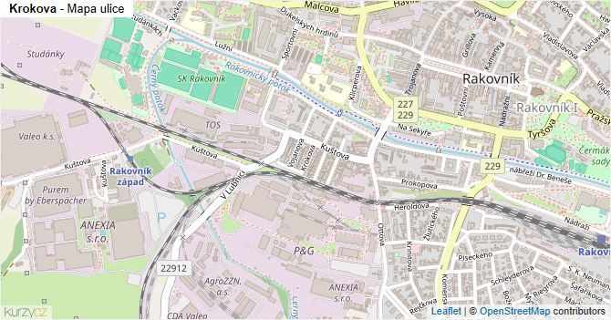 Krokova - mapa ulice