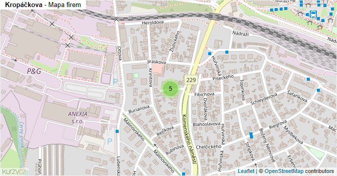Kropáčkova - mapa firem