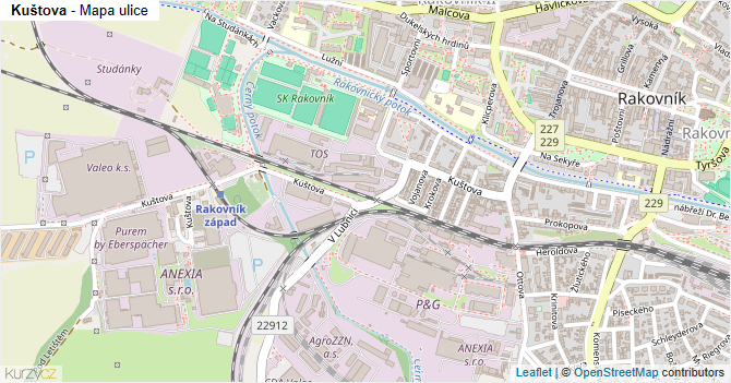 Kuštova - mapa ulice