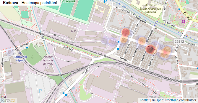 Kuštova - mapa podnikání