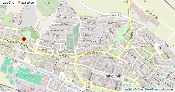 Levého - mapa ulice