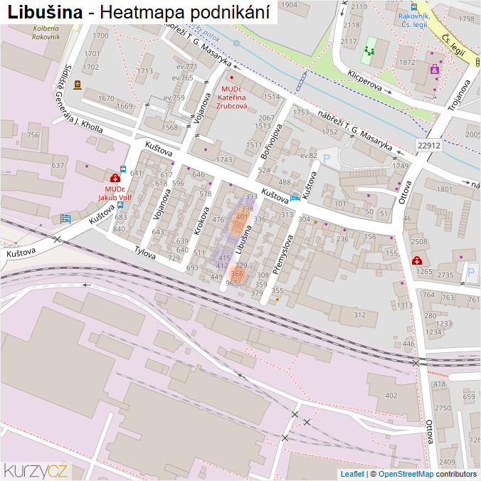 Mapa Libušina - Firmy v ulici.