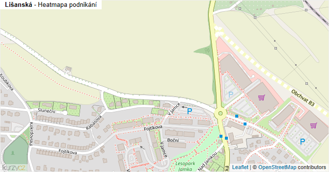 Lišanská - mapa podnikání