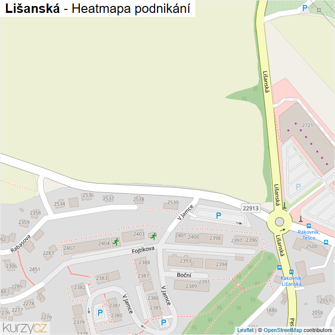 Mapa Lišanská - Firmy v ulici.