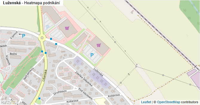 Luženská - mapa podnikání
